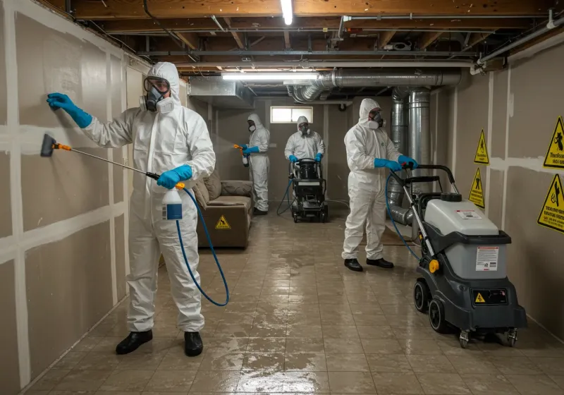 Basement Moisture Removal and Structural Drying process in Livingston, AL